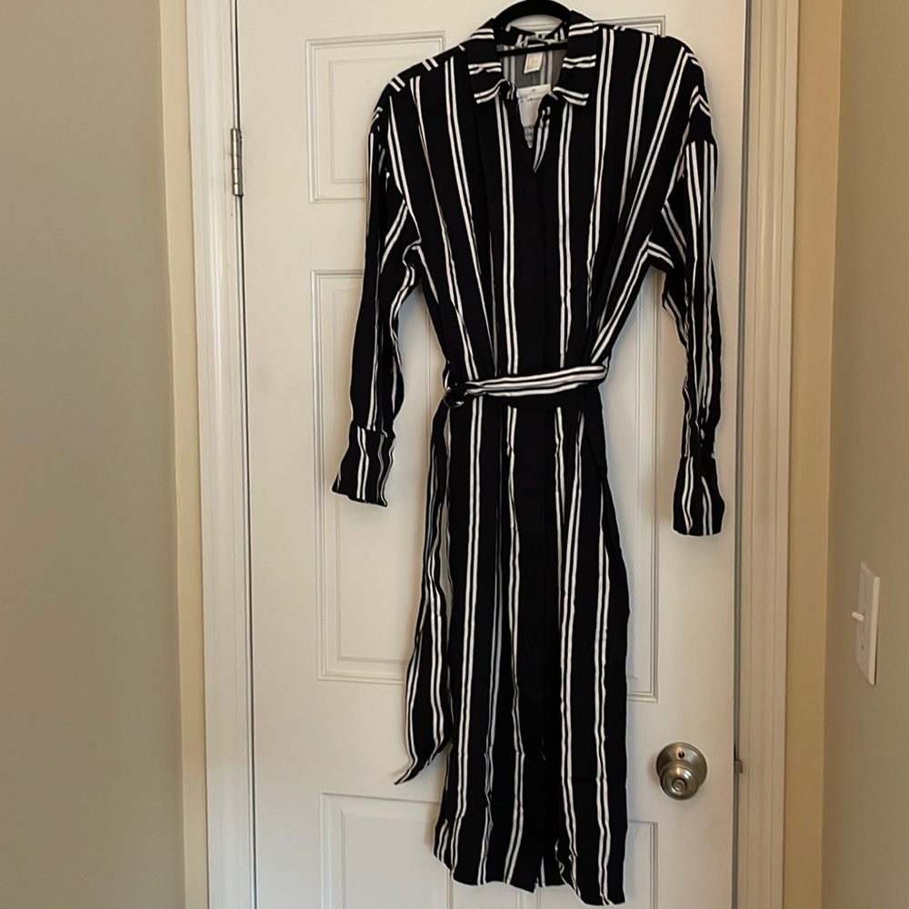 H&M striped shirt dress